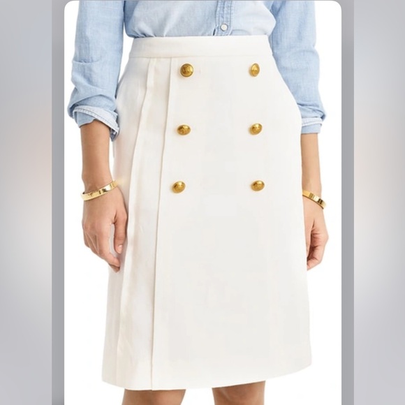 JCrew Pleated Front Sailor Skirt Stretch Linen, 0 - Picture 3 of 8
